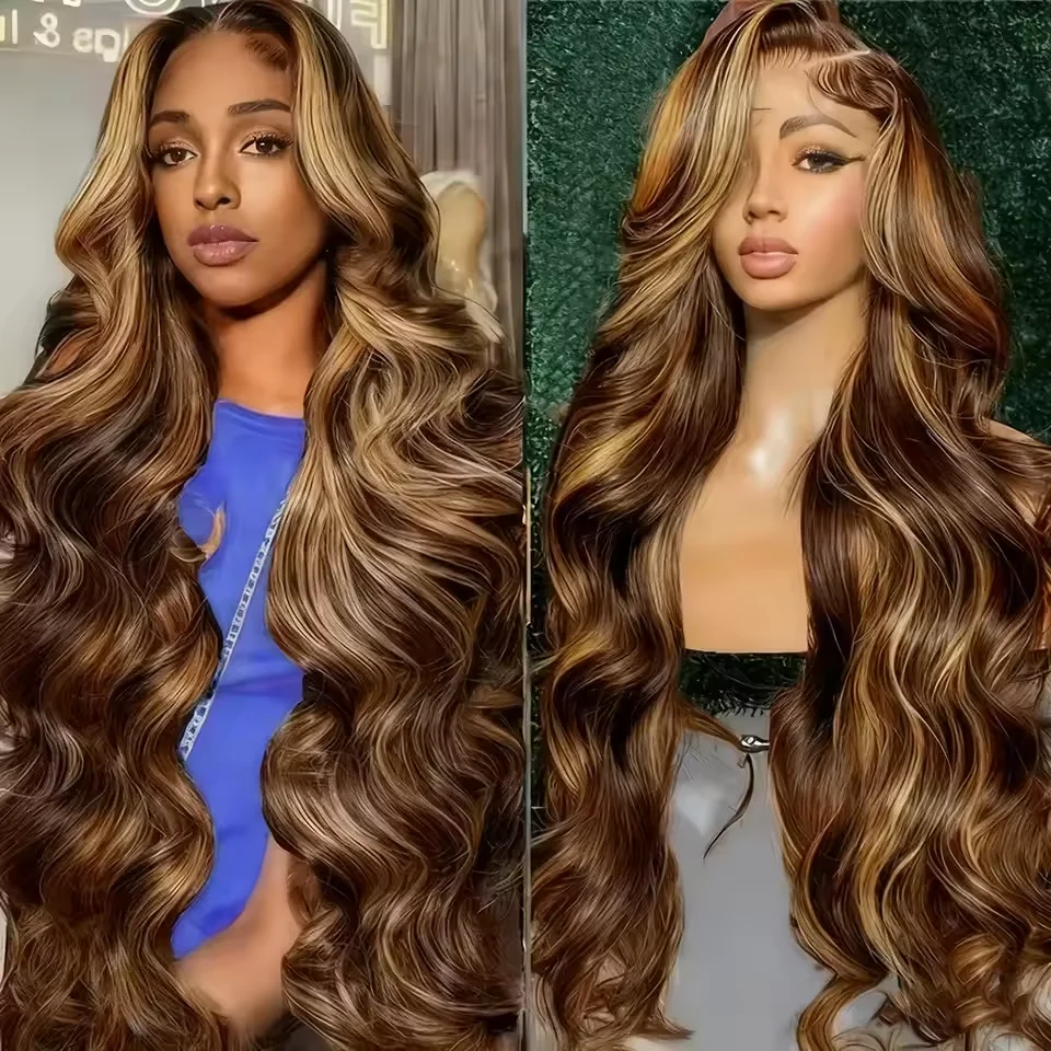 

46 дюймов p4-27 с объемной волной, человеческие волосы 13x6 HD, прозрачные парики спереди, плотность 200, бразильские человеческие волосы для женщин