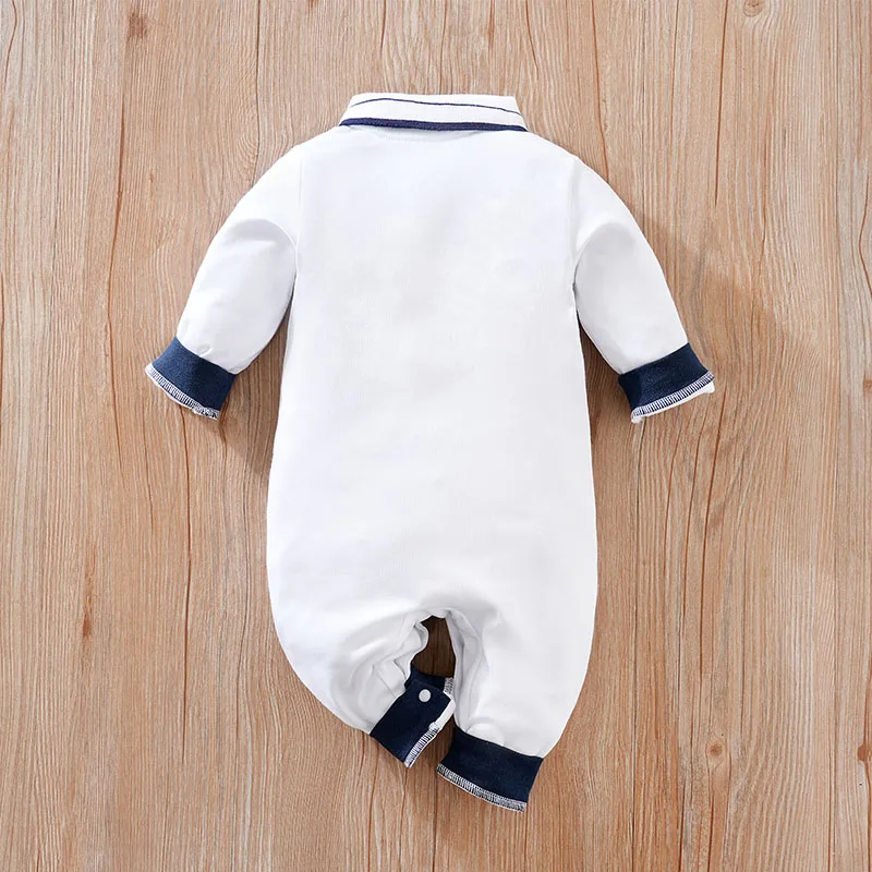 Baby Clothing Solid Color Polo Shirt Spring and Autumn Long Sleeve Cotton Boys and Girls\' Bodysuit