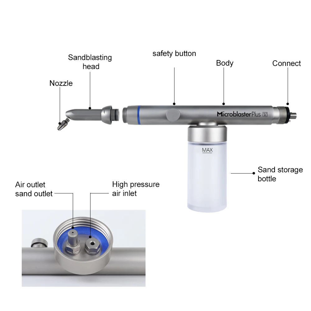 Microblaster Plus Alumina Dental Water Spray Microetcher Intaoral Sandblaster Micro Sandblaster Dentistry Tool for Professional