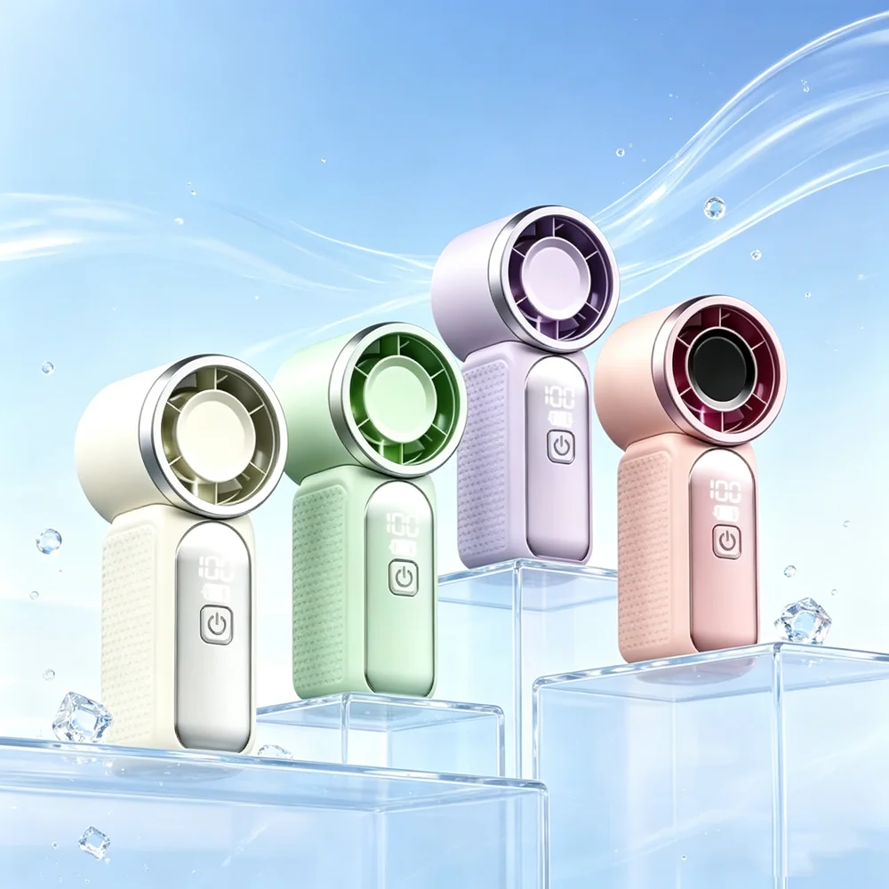 Mini Handheld Fan Portable Pocket Fan Rechargeable Personal Hand Fans Outdoor Mini Fan with Digital Display Portable Turbo Fan