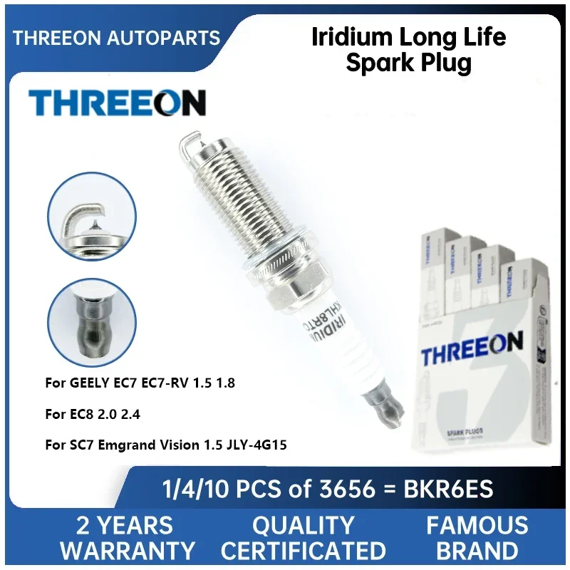 

KIRSTEN Iridium Spark Plug for GEELY EC7 EC7-RV 1.5 1.8 EC8 2.0 2.4 SC7 Emgrand Vision 1.5 JLY-4G15 FR6SI300T LZFR6AI KSP3656