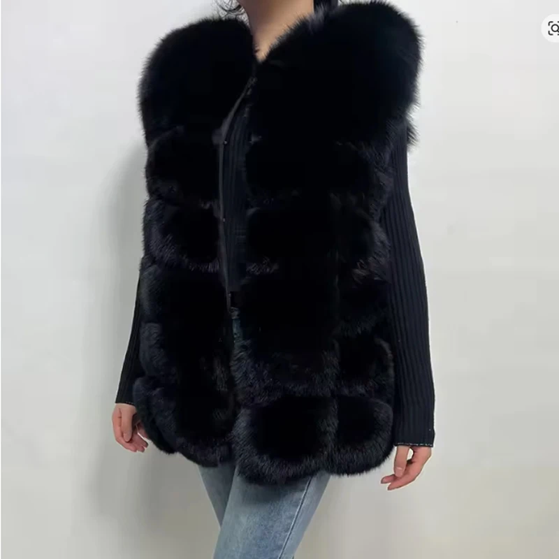 

Жилет из натурального меха лисы Maomaokong 2026 для женщин, зимний, без рукавов