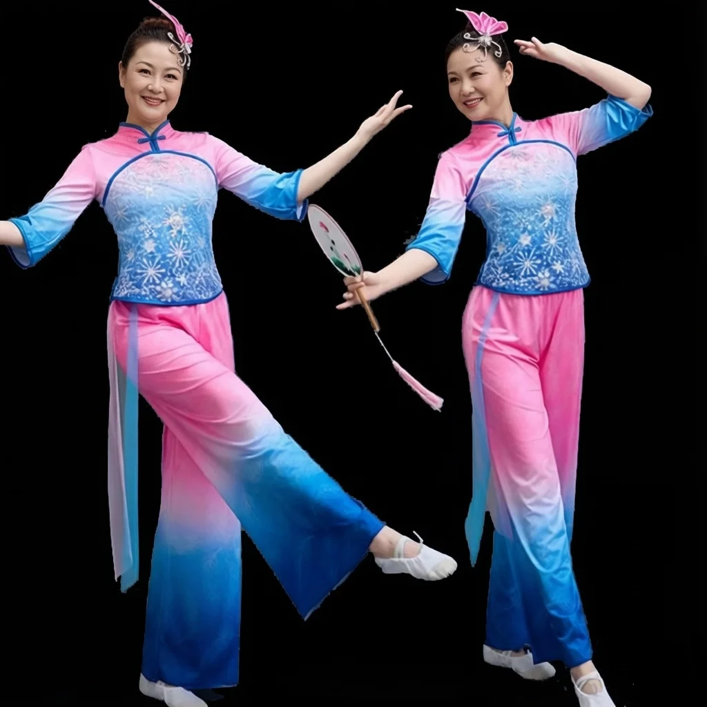 new-square-dance-costume-set-women's-ethnic-dance-performance-outfit-spring-autumn-middle-aged-and-elderly-square-dance