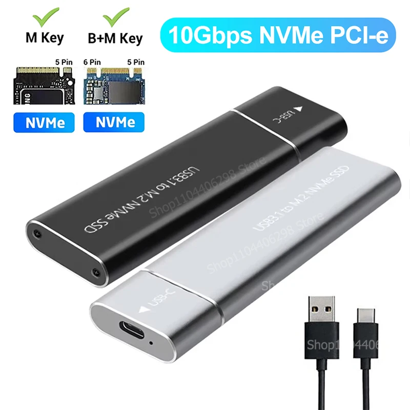 

Корпус USB3.1 M.2 SSD для мобильных устройств с поддержкой протокола NVME к твердому металлическом корпусу для внешнего жесткого диска Type-C, ноутбука, телефона, SSD