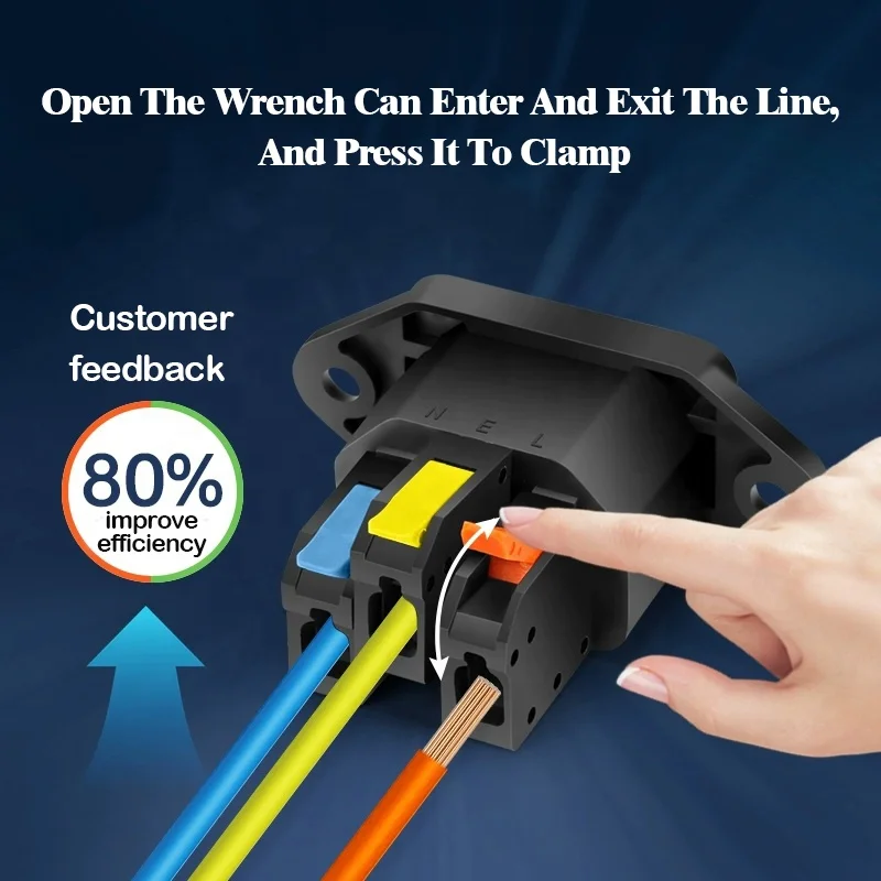 IEC C14 3 دبوس المقبس الاتصال السريع الصحافة شحن مقبس إمداد الطاقة 3 الأساسية ذكر المقبس 250 فولت 10A سهلة التركيب موصل #5