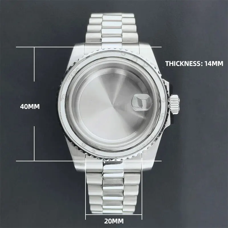 NEITON 40mm Watch Case Sapphire Glass Fit NH35 NH36 NH34 ETA2824 Movement 10 Atm Waterproof Presidential Watch Strap