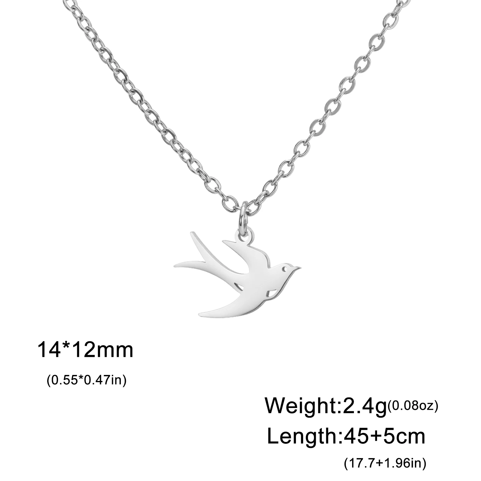 Swallow Pendant Stainless Steel Necklace Men's And Women's Fashionable Animal Inspired Jewelry Gift Super Natural Inspiration view 5