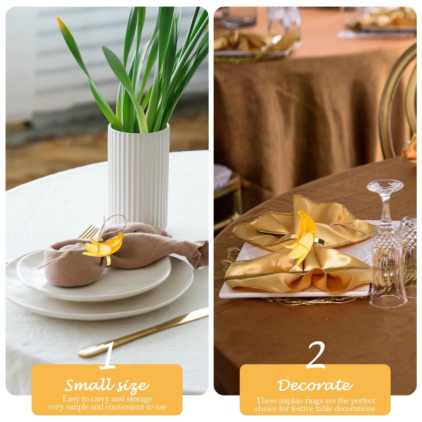 

3Pcs Napkin Rings Fruit Shape Lovely Napkin Buckles Portable Decorative Dining Table Party Accessories