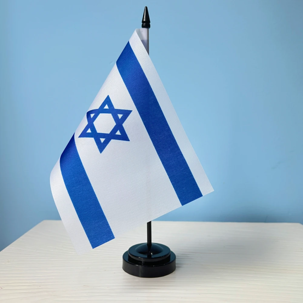 14x21cm Office Desk Flag Of Israel Flag The Republic Of ISR IL Israeli Banner Standard Hanging Banner