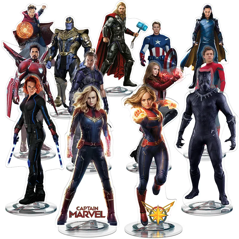 Avengers ferro homem aranha marvel filme acrílico suporte modelo placa anime mesa decoração chaveiro figura exibição ornamentos lembrança