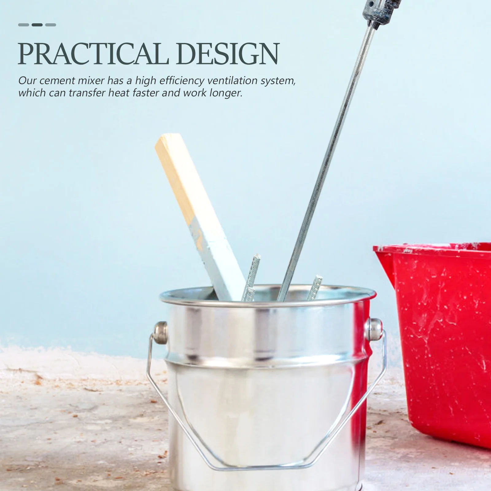 

Drywall Mud Mixer Electric Drill Stirring Rod 45 Steel Durable Cement Paint Mixing Attachment High Efficiency Ventilation