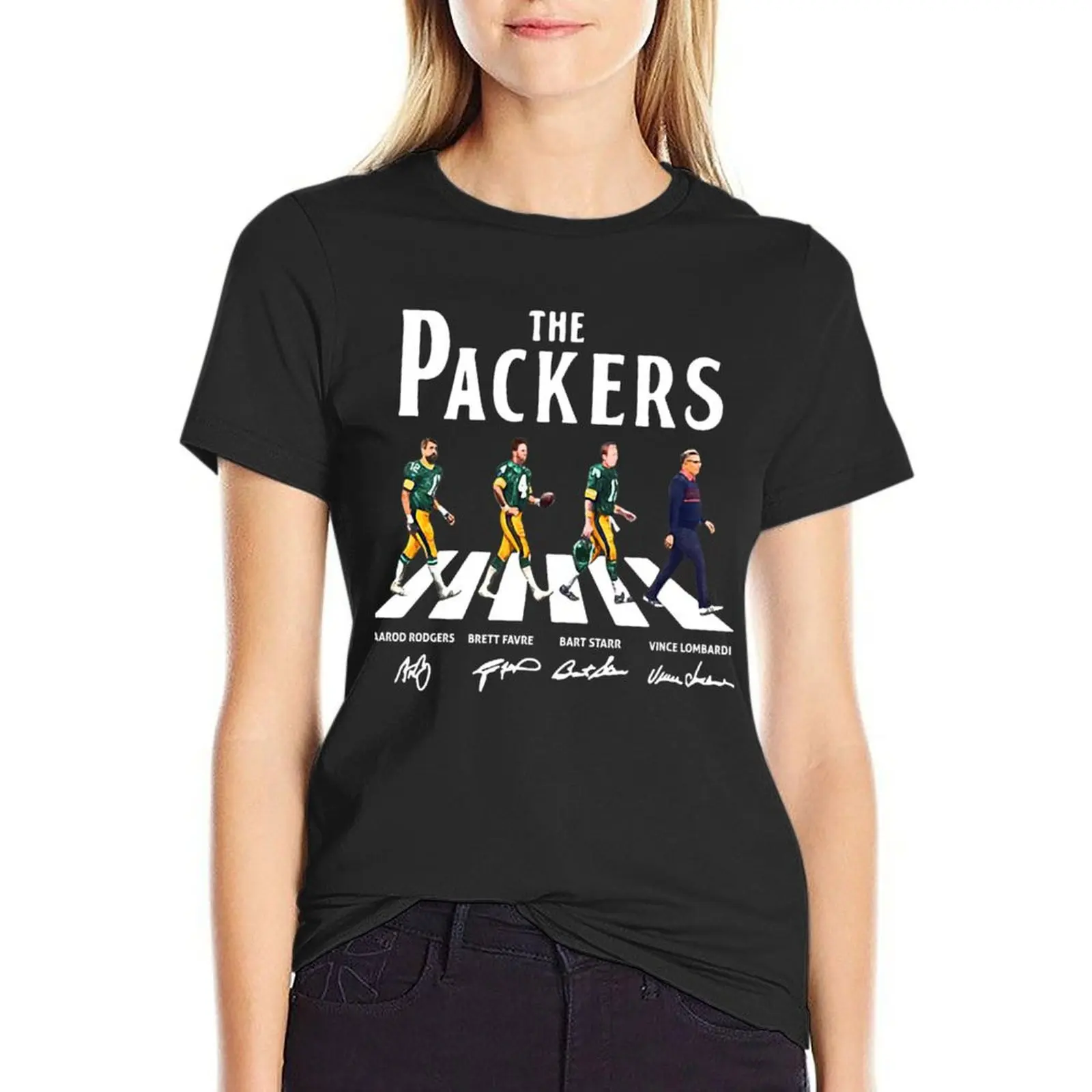 

The Packers Abbey Road Signature T-Shirt summer top kawaii clothes animal prinfor summer clothes for Women