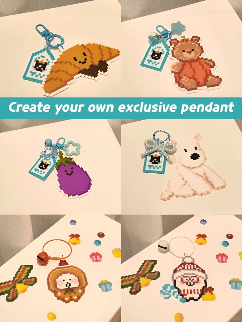 Kit completo de artesanato de contas Perler DIY 3D intertravando contas Perler brinquedo educativo para crianças