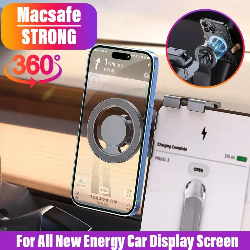 

Magnetic Car Phone Holder Stand Magnet Car Mount GPS Mobile Bracket Support in Car For Macsafe iPhone 15 14 13 12 Samsung Xiaomi
