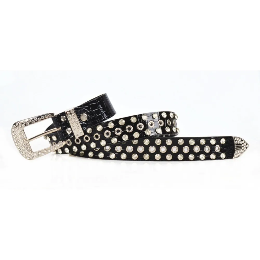 Versatile Wide Women's Belt, Fashionable and Casual Hollow Rhinestone Women's Belt， LR1556 image 4