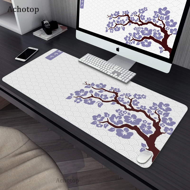 

Large Gaming 100% Waterproof Mouse Pad Gamer Big Sakura Mouse Mat Computer Locking Edge MousePad 90x40cm Keyboard Desk Mice Pad