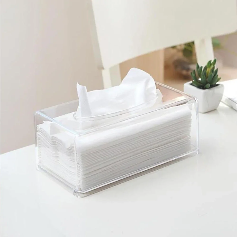 

Transparent Tissue Container Holder Roll Paper Tissue Box Case for Toilet Home Office Towel Napkin Log Tissue Holder