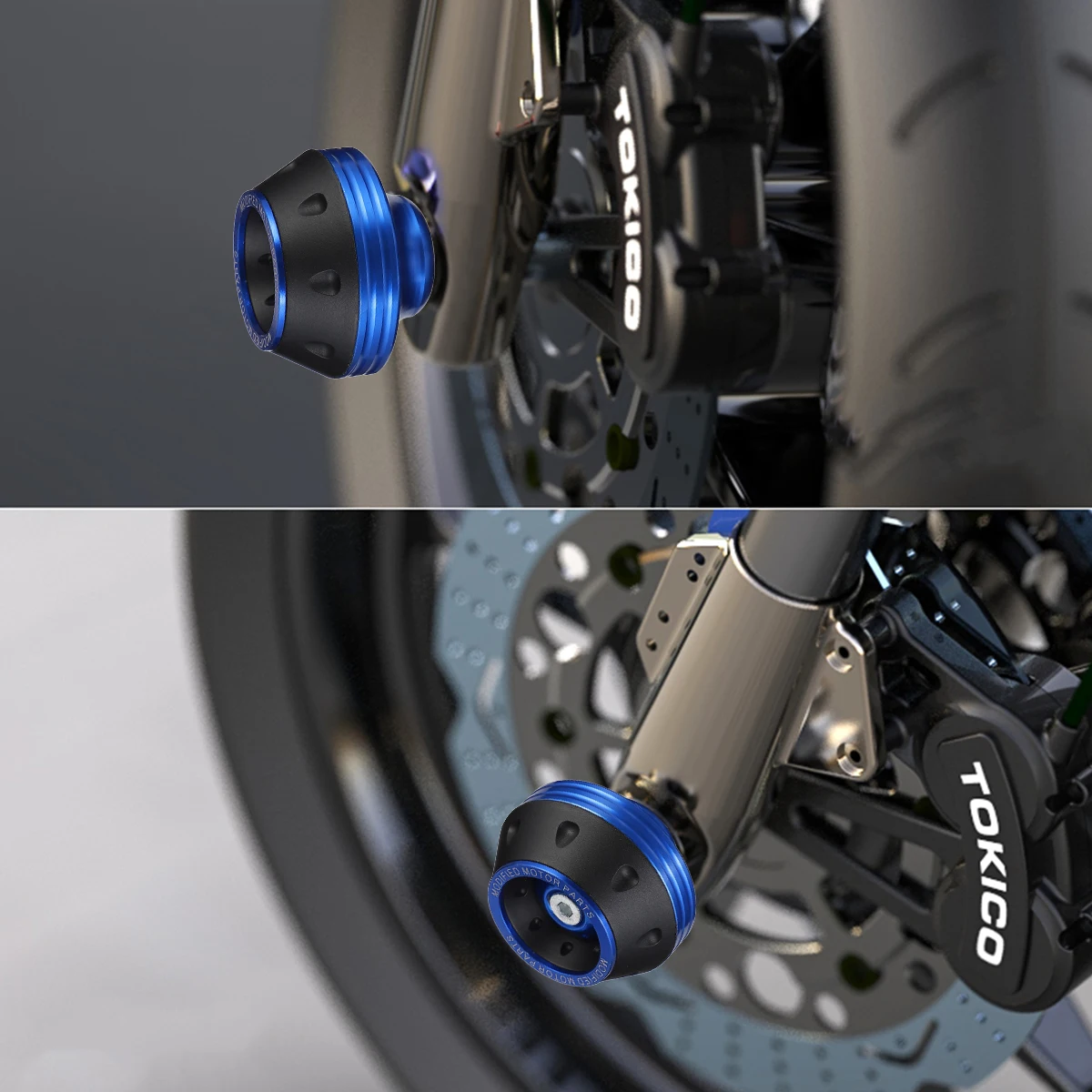 

2 Pcs Motorcycle Anti Collision Cap Front Fork Motorbike Anti-collision Accessory Accessories Wheel Blue