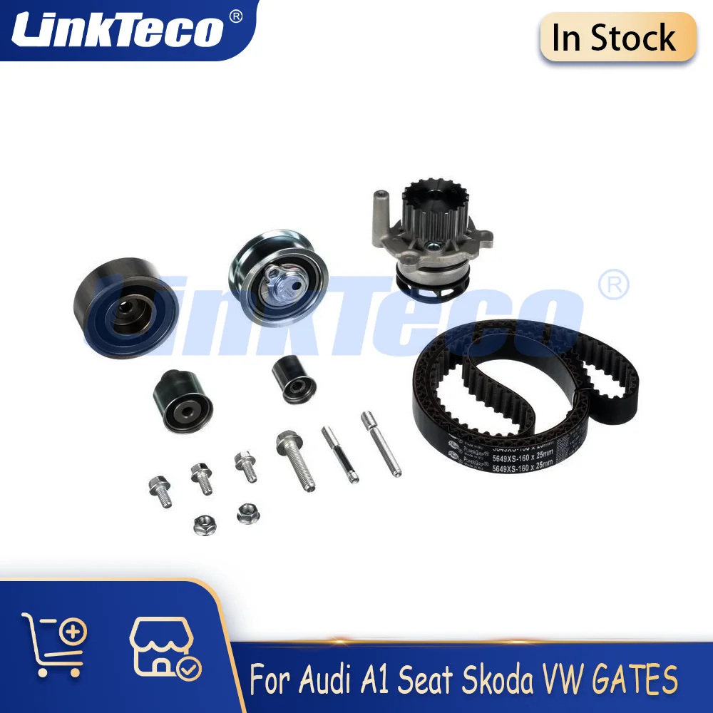 Engine Timing Belt Set With Water Pump Fit 1.6 2.0 L CAGA CJCA CMEA CMFA For VW Golf Jetta Tiguan AUDI A1 A3 A5 09-22 1.6L 2.0L