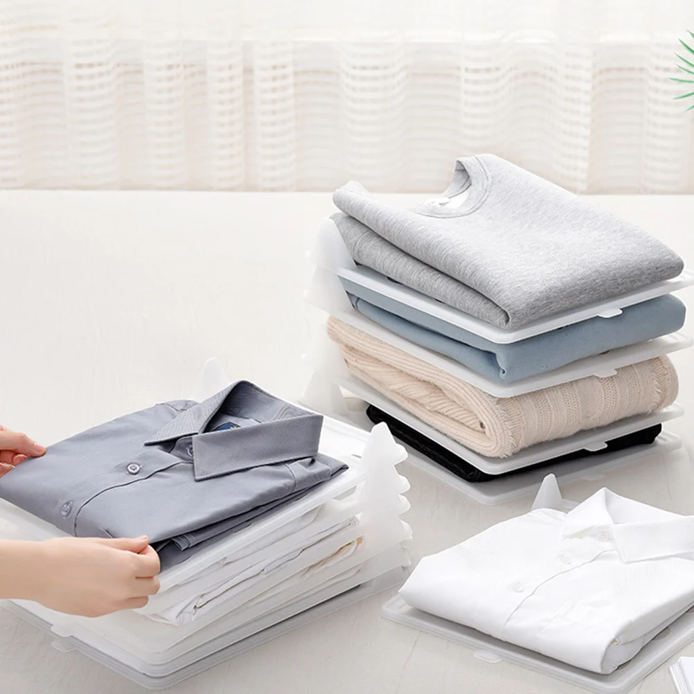 

Convenient Clothes Folding Board Plastic Material Slot Design for Shirts Pants Closet Organization Tool