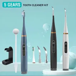 Electric Tooth Whitening Brush Frequency Sonic Teeth Cleaner Dental Scaler Toothbrush Calculus Plaque Remover Stone Remover Kit