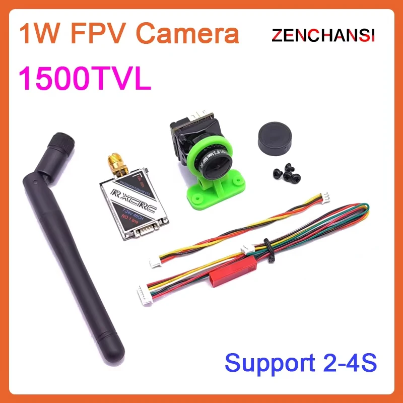 Ready to Use 5.8G FPV 1000mW adjustable Video Transmitter Lancher with Cmos 1500TVL Mini Camera 2.1mm Lens For RC Racing Drone