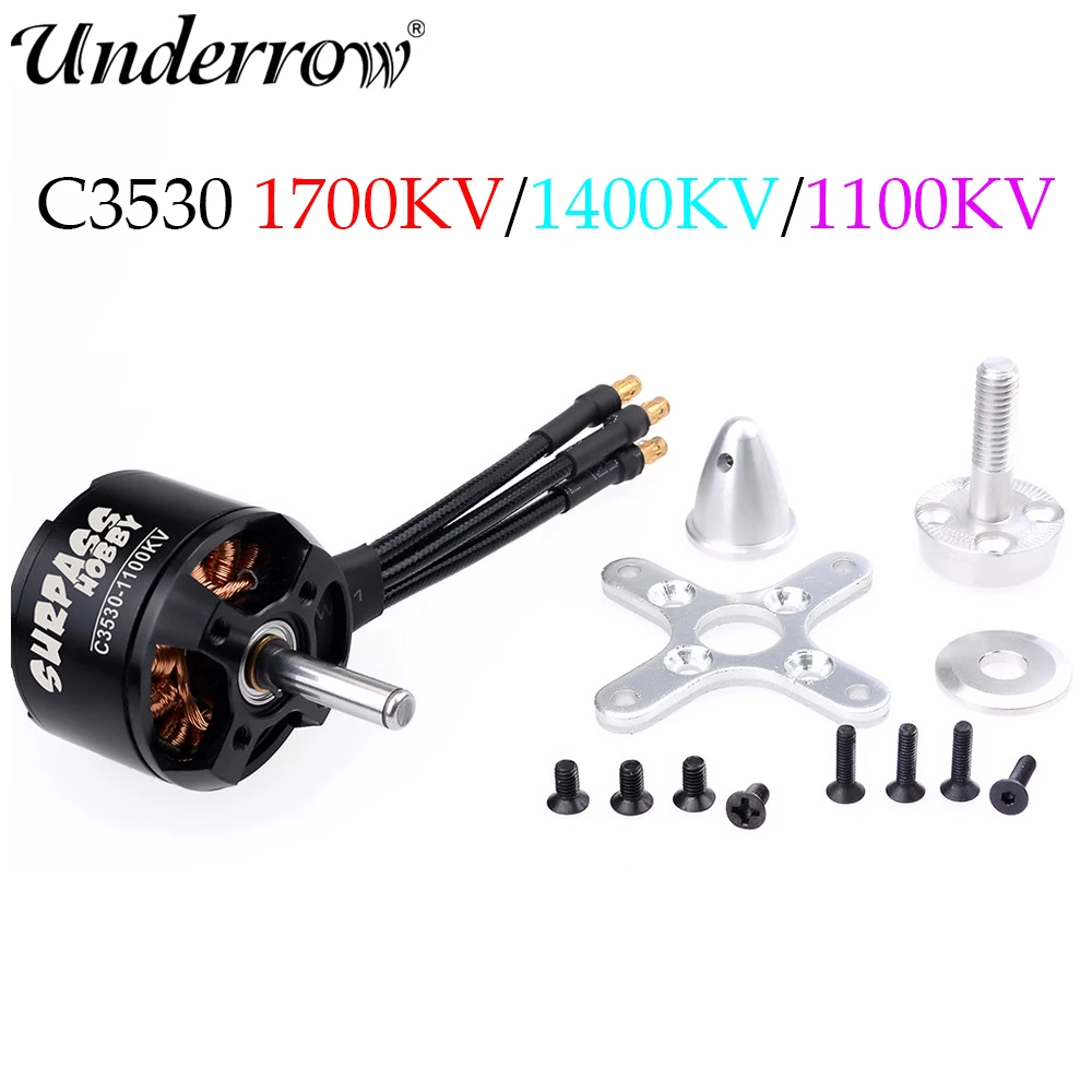 

SURPASS HOBBY 2808 C3530 1700KV /1400KV /1100KV Brushless Motor for RC Airplane Fixed-wing Glider Aircraft
