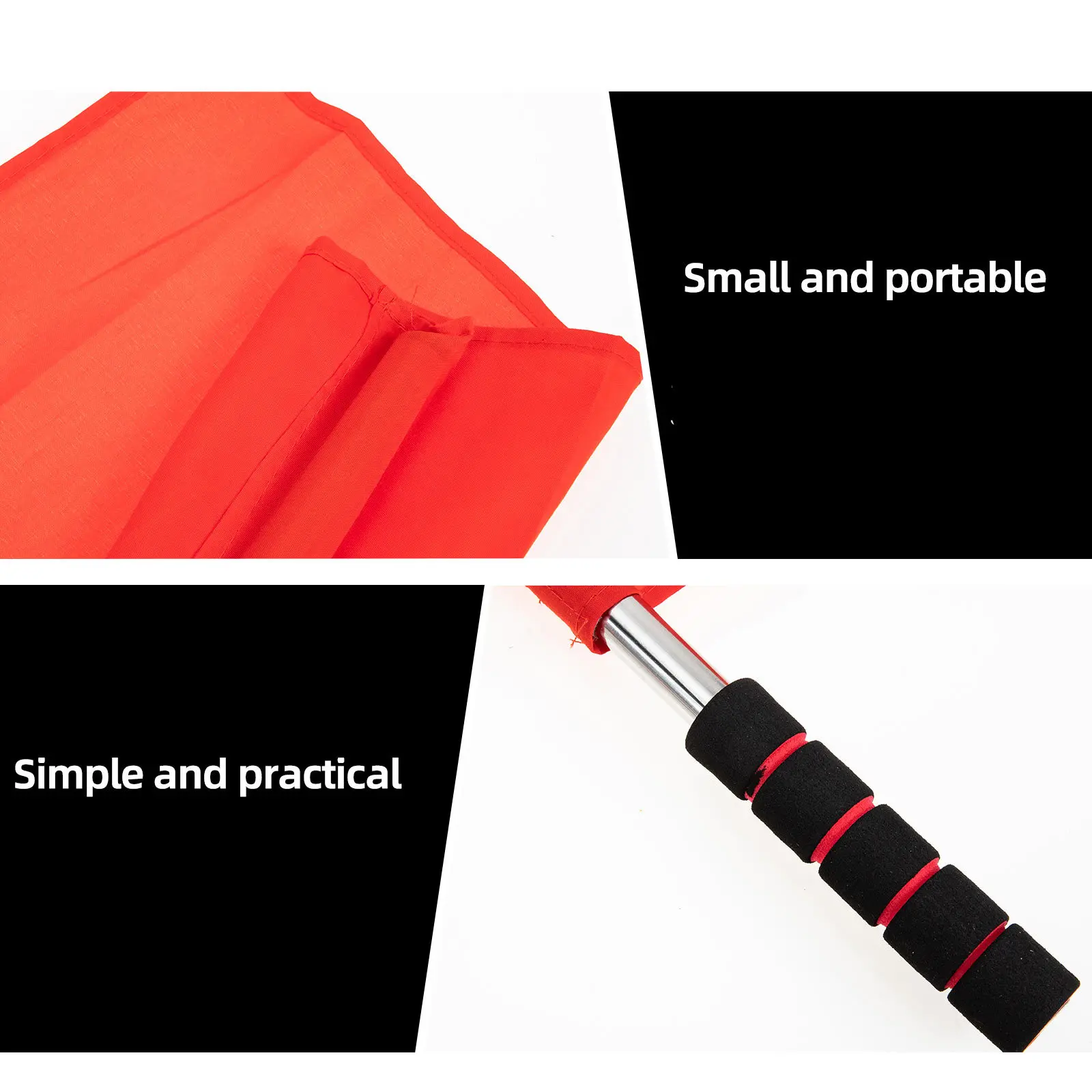 

2Pcs Signal Flag for Racing Events Red Conducting Flags Sports Referee Traffic Waving Lightweight Portable Fan Cheering
