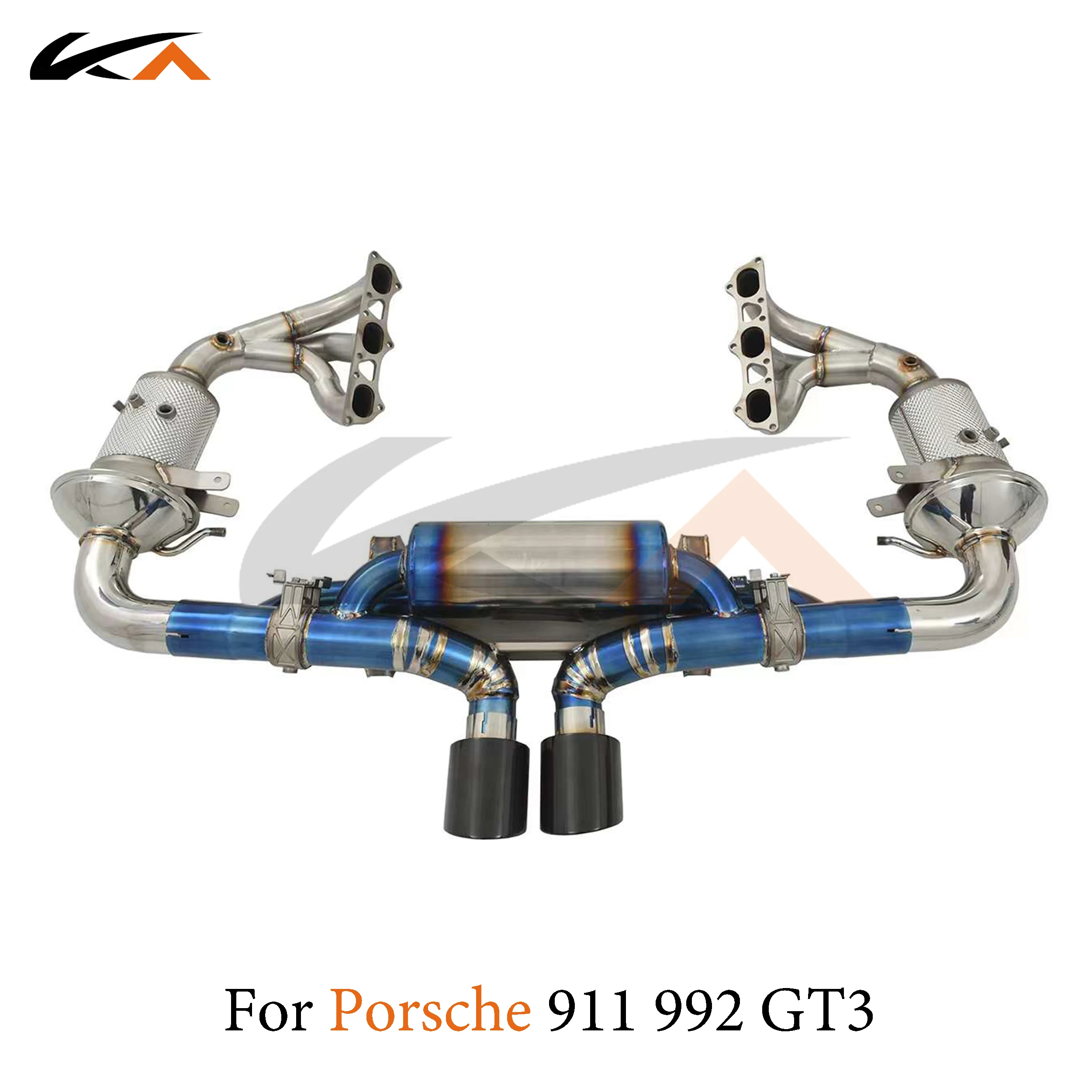 KA Titanium Exhaust System Performance Catback And High Flow Downpipe for Porsche 911 992 GT3 Muffler With Valve Catless Header