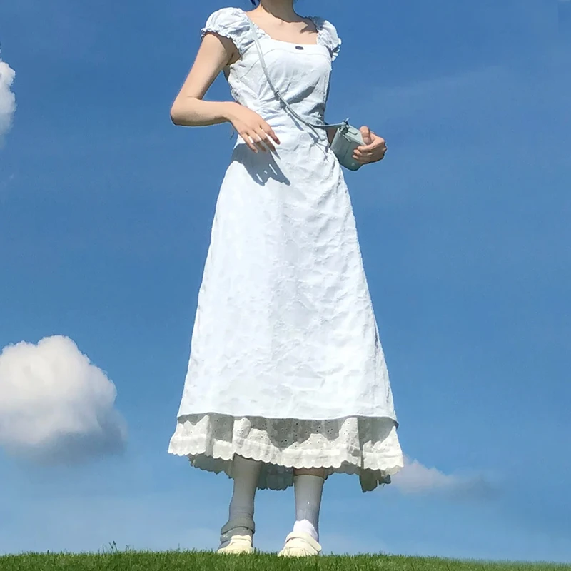 

Gentle Wind First Love Blue Dress Women's Clothing Summer 2025 New Small Waist French Coffee Break Dress