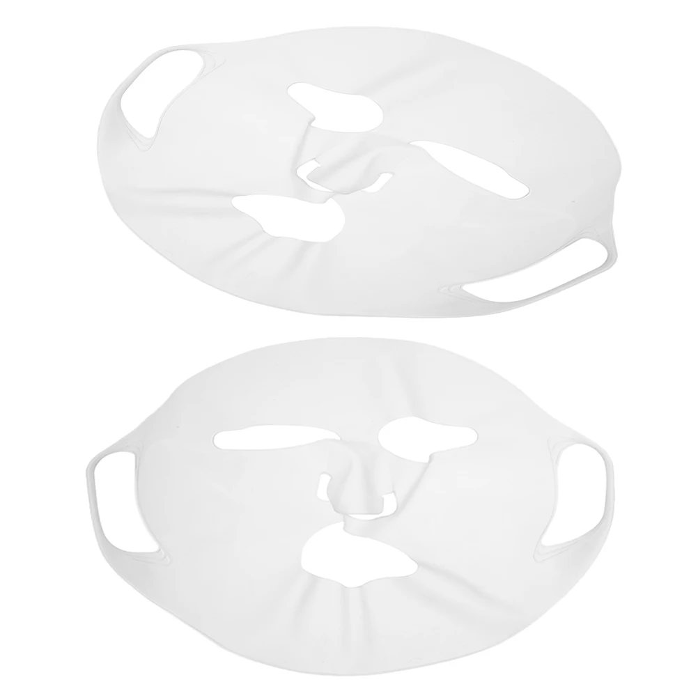 

2Pcs Silicone Face Mask Cover Moisturizing Blank Masks Skincare Holder White Reusable Antievaporation Facial Tool