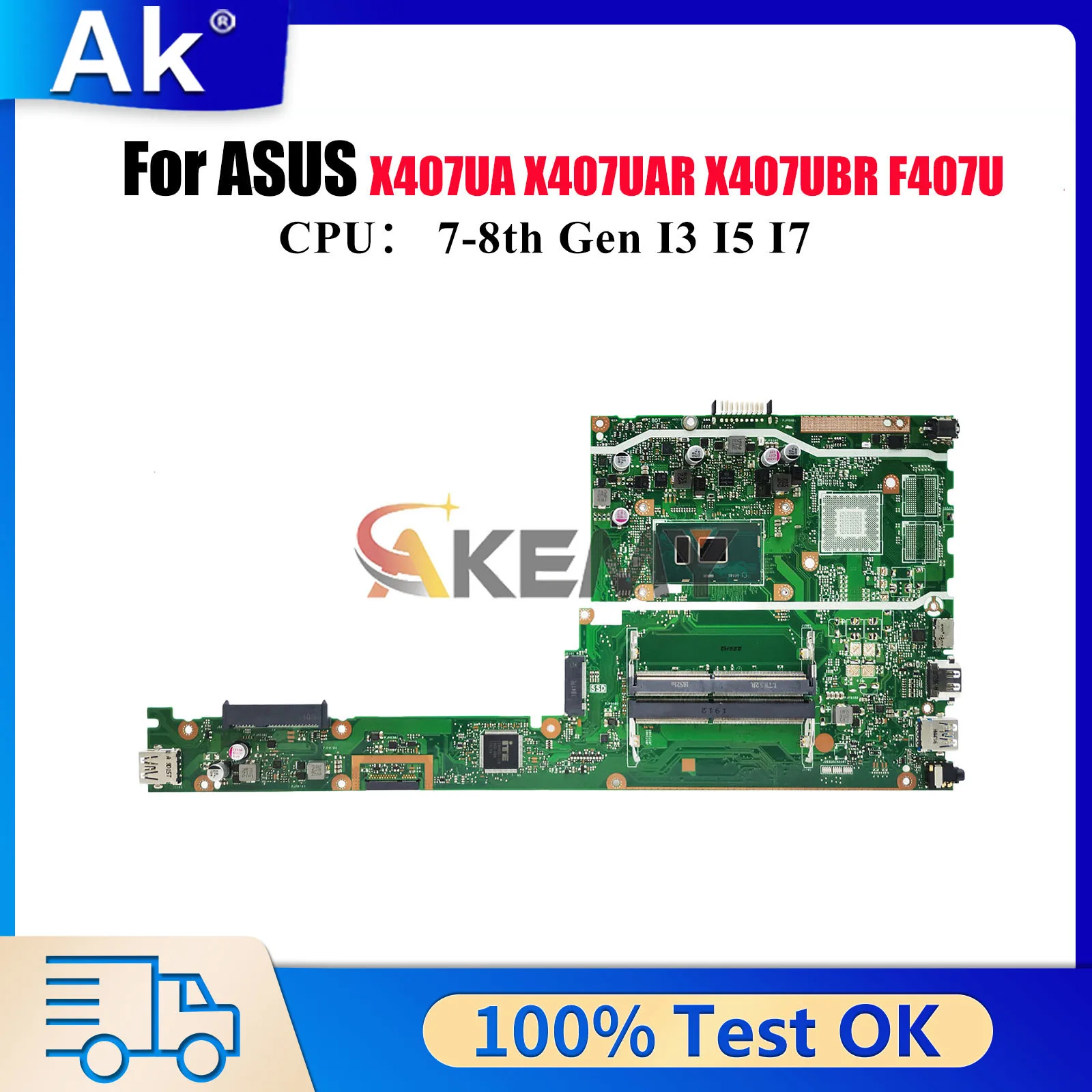 

X407UA Laptop Motherboard For ASUS F407U X407U X407UAR A407U Y4000U X407UV X407UB X407UA X407UF X407UBR Mainboard I3 I5 I7 CPU