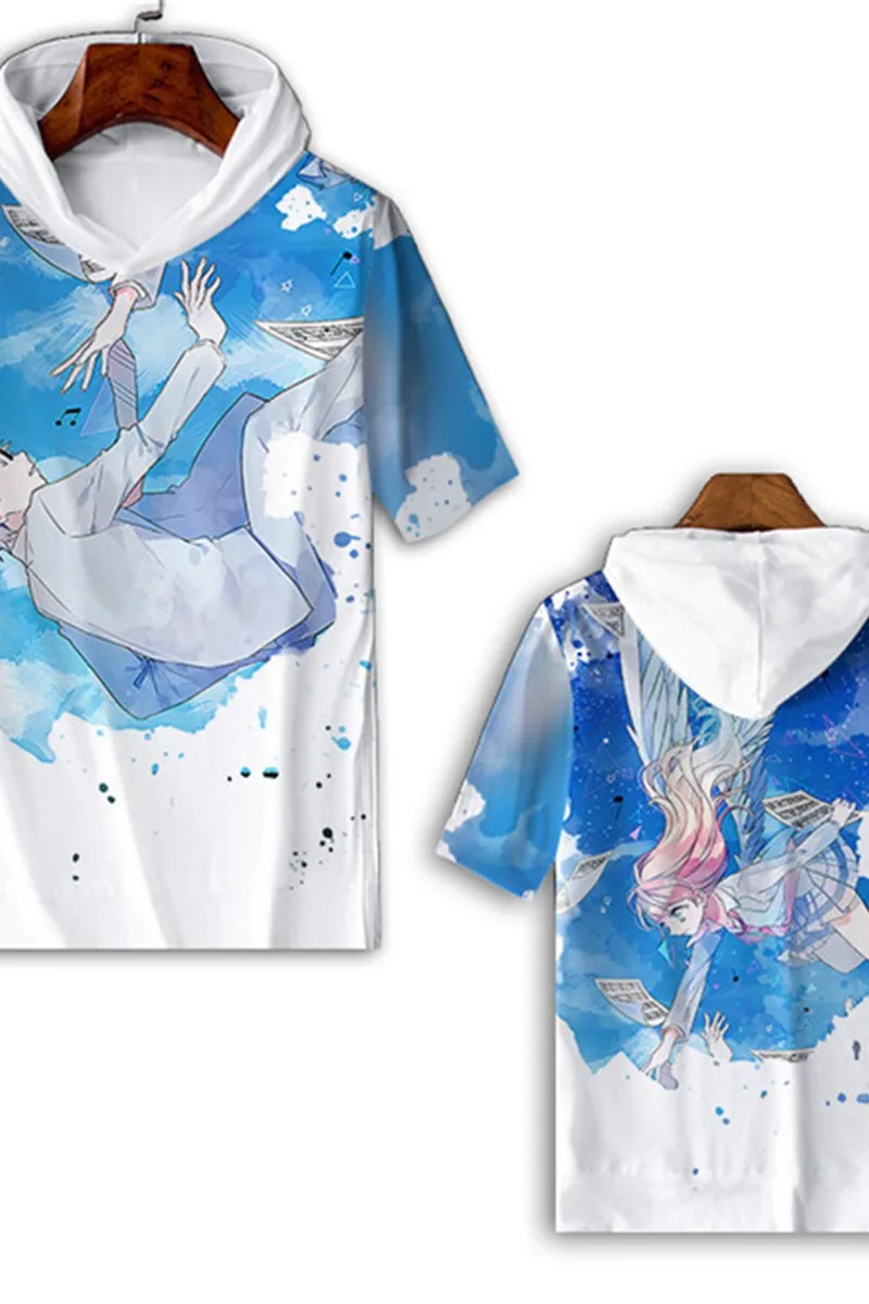 

Новая мужская футболка с коротким рукавом с принтом «April Is Your Lie», модная, из полиэфирного волокна, с мультяшным аниме-принтом, повседневная, дышащая, летняя.