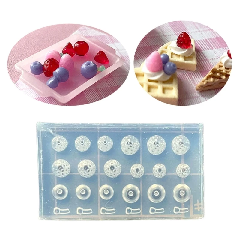 

DIY Cute Mini Fruit Theme Treats Silicone Mold Handmade Food Crafts Strawberry and Blueberry Shaped Mould Cake Decorating Tool