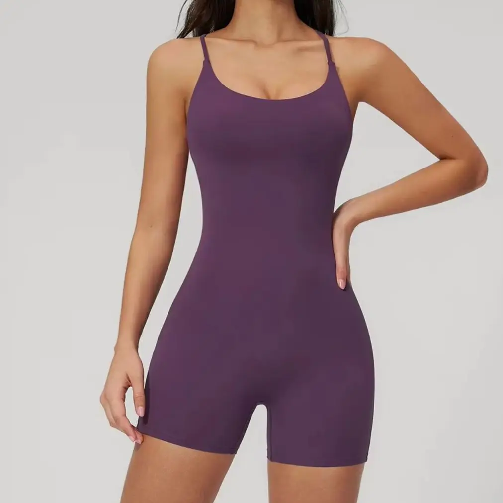 Ningyu Backless Yoga Suits Women Fitness Dance Jumpsuit Hip Lifting Pleating Micro Flared Jumpsuit Sexy One Piece Scrunch Romper