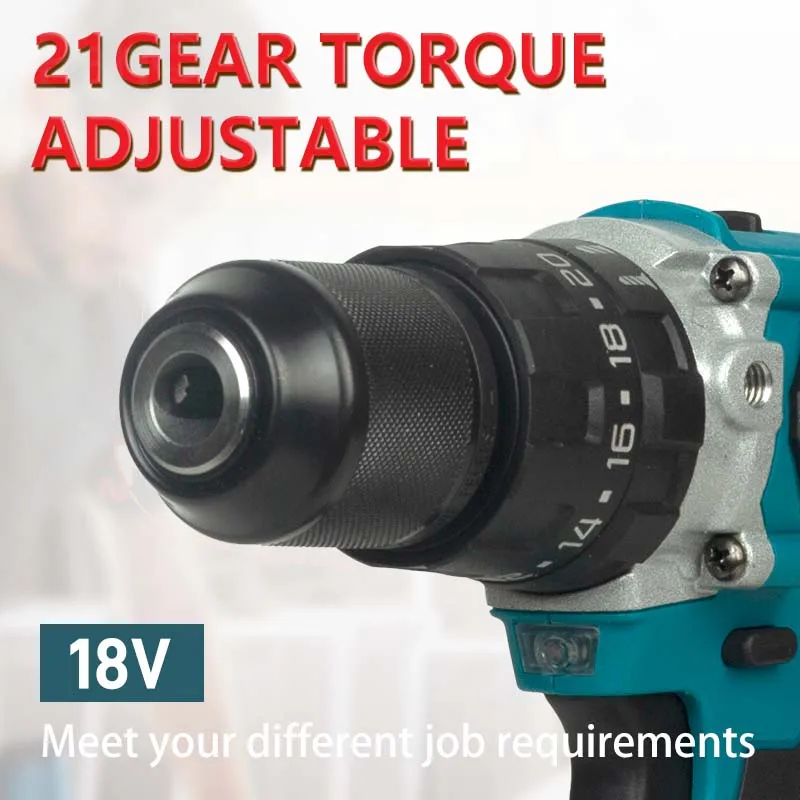 Makita DDF487-13MM Taladradora Inal Á Bria 18V Brushless Power Tool Hammer Drill Hammer Drill Cordless Rotary Hammer Drill