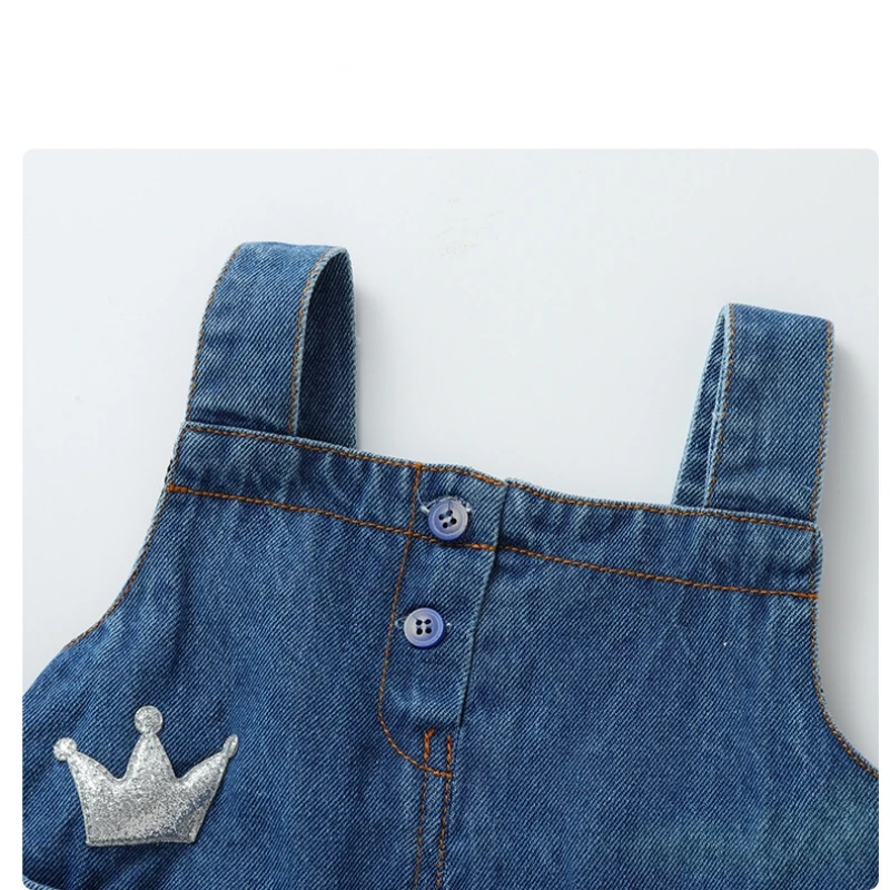 1-4Y Elegant Baby Girls Autumn Strap Dress Fashion Children Clothing Baby Denim Suspender Sleeveless Dress With Pocket