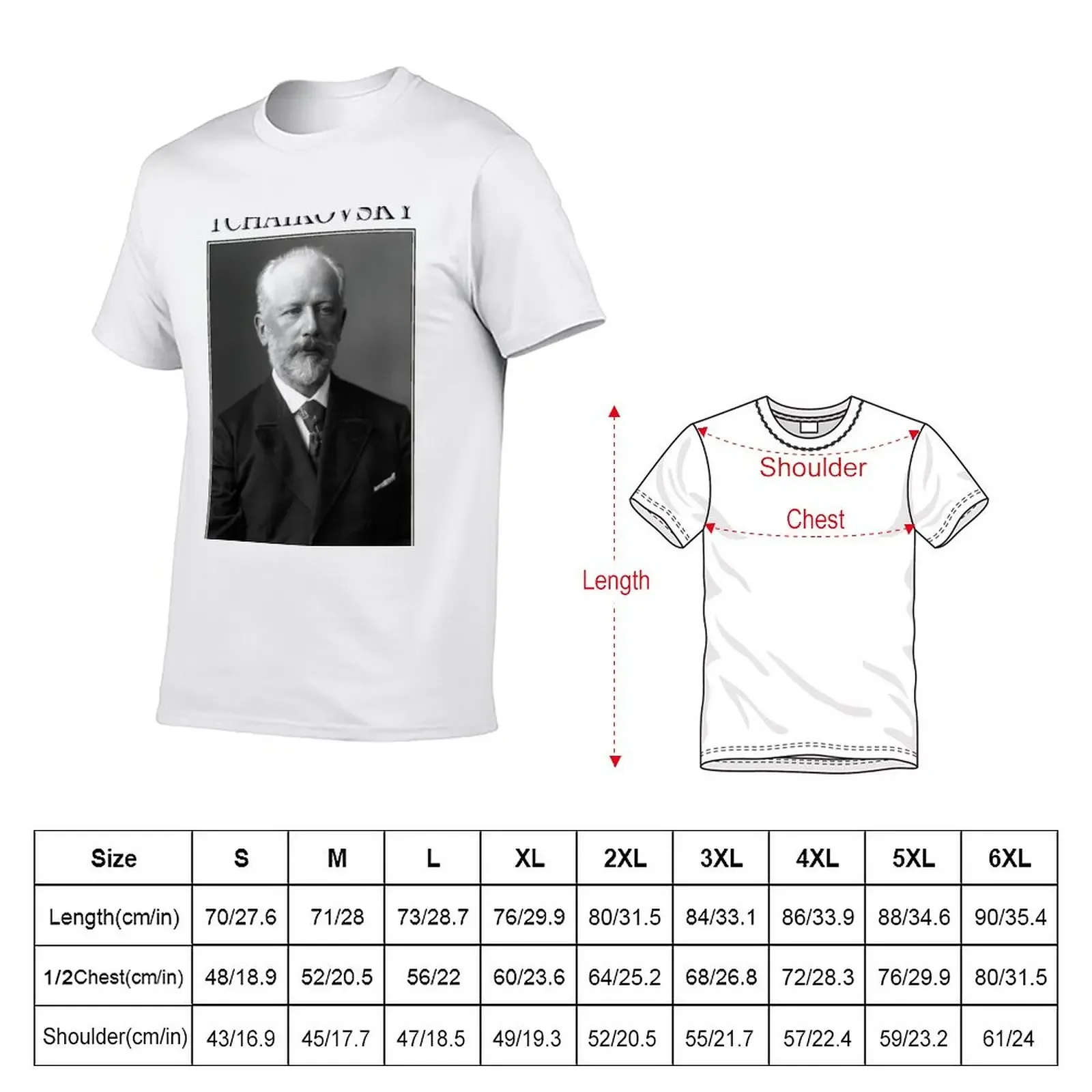 Pyotr Ilyich Tchaikovsky T-Shirt quick-drying summer top T-shirts for men cotton