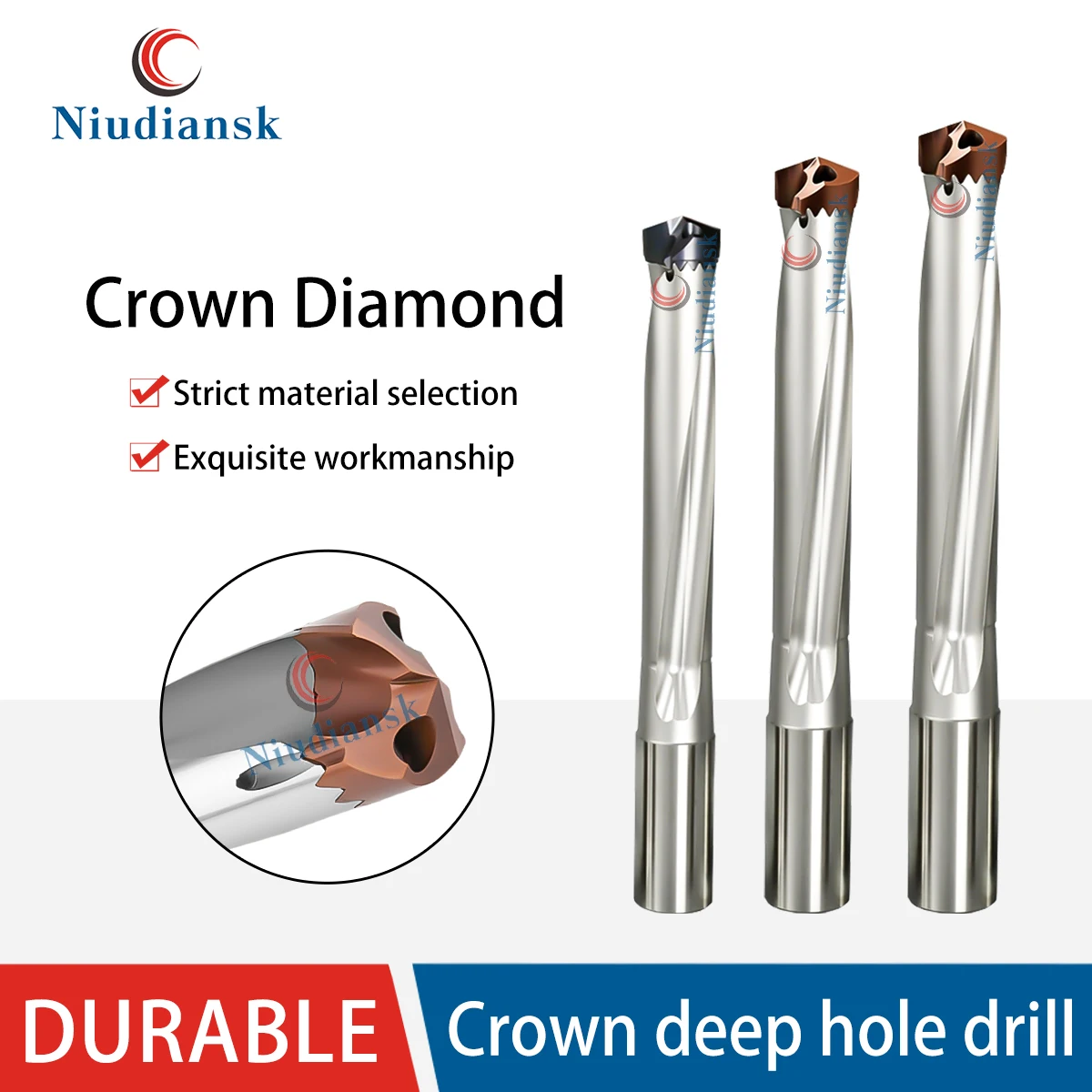 Crown Diamond Violent Drill Bit Extended Internal Cold Gun Drill Bit Deep Hole Stainless Steel Blades 1.5 Times 3 Times 5 Times