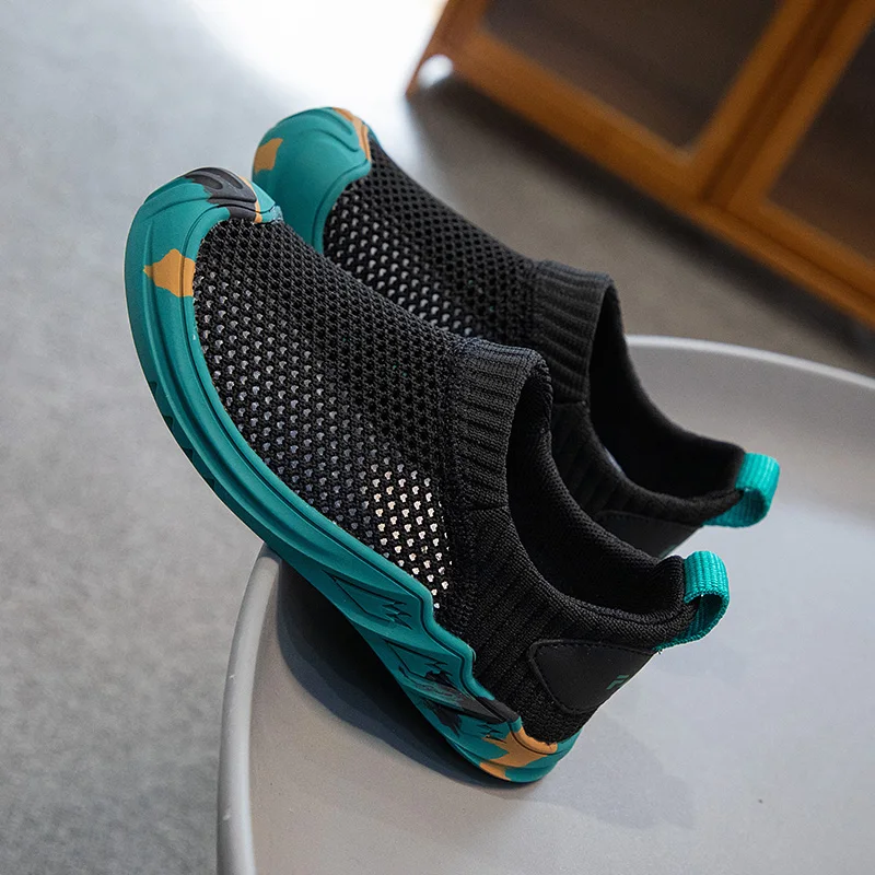 

New Summer Casual Sports Shoes Single Mesh Breathable Comfortable Sneaker for Boys Girls Knitted Running Footwear Children 26-37