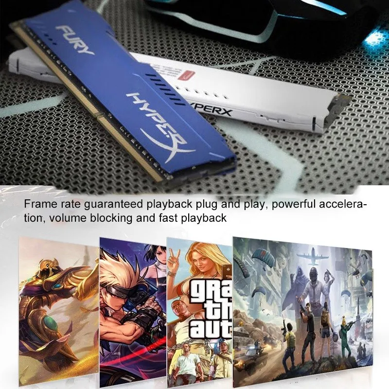 HyperX Fury 8GB 16GB（8GB×2）DDR3 1333MHz 1600MHz 1866MHz 1.35V 1.5V 240ピン DIMM RAMメモリ デスクトップ 10600 12800 14900U対応