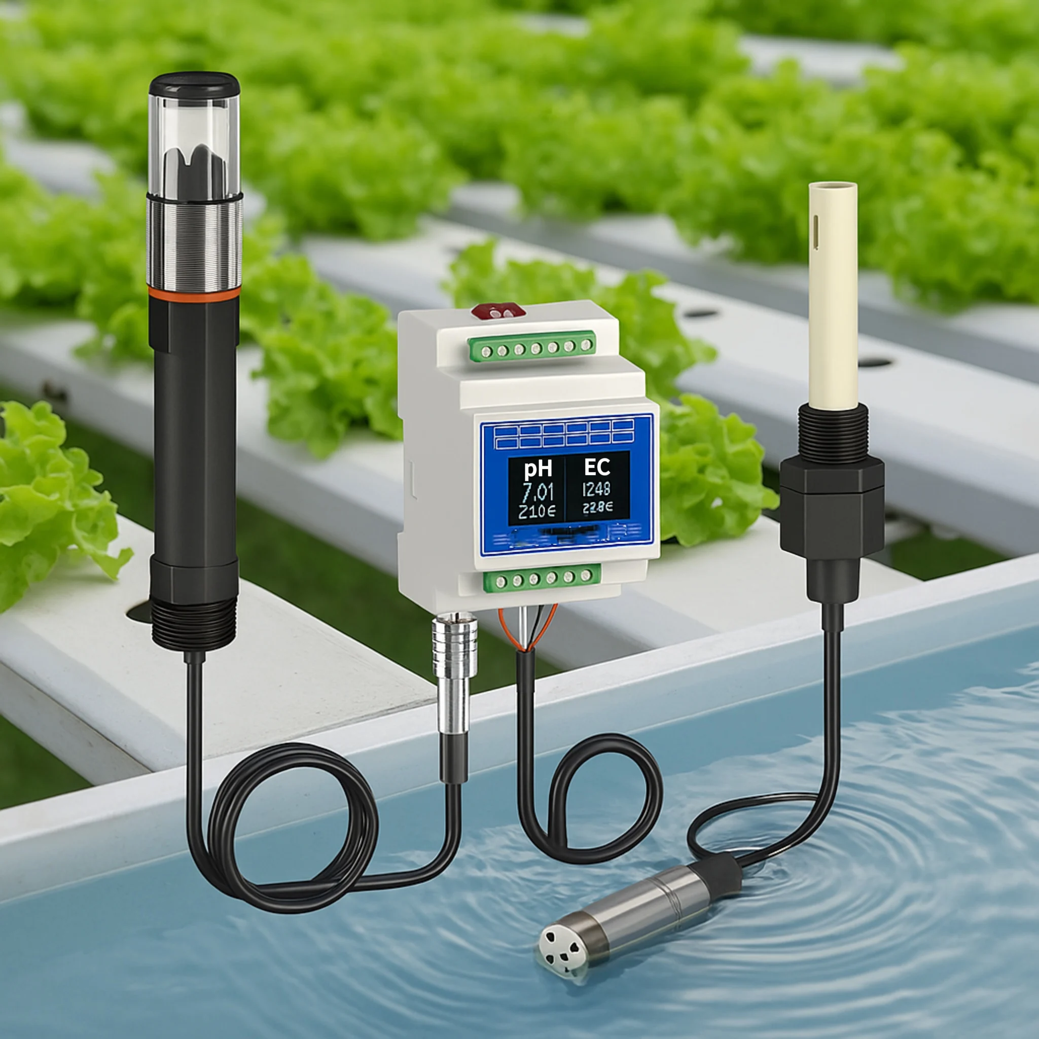 Hydroponic Agriculture Solution With Dual-Parameter Water Quality And Level Detection Sensors