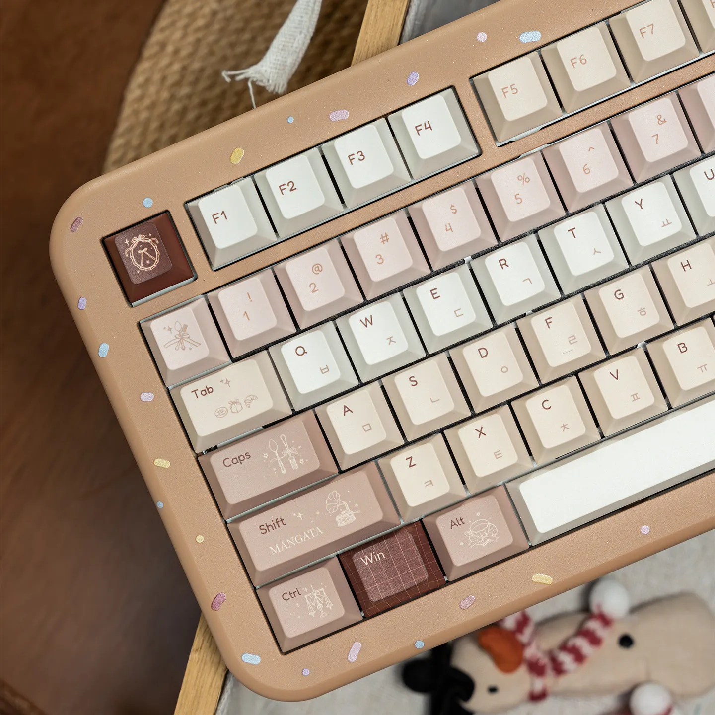 URE Brown Caramel Islex Keycaps Dye-sub Cherry Profile PBT Keycaps Custom Korean Keycaps For MX 61/87/96/104 Mechancial Keyboard