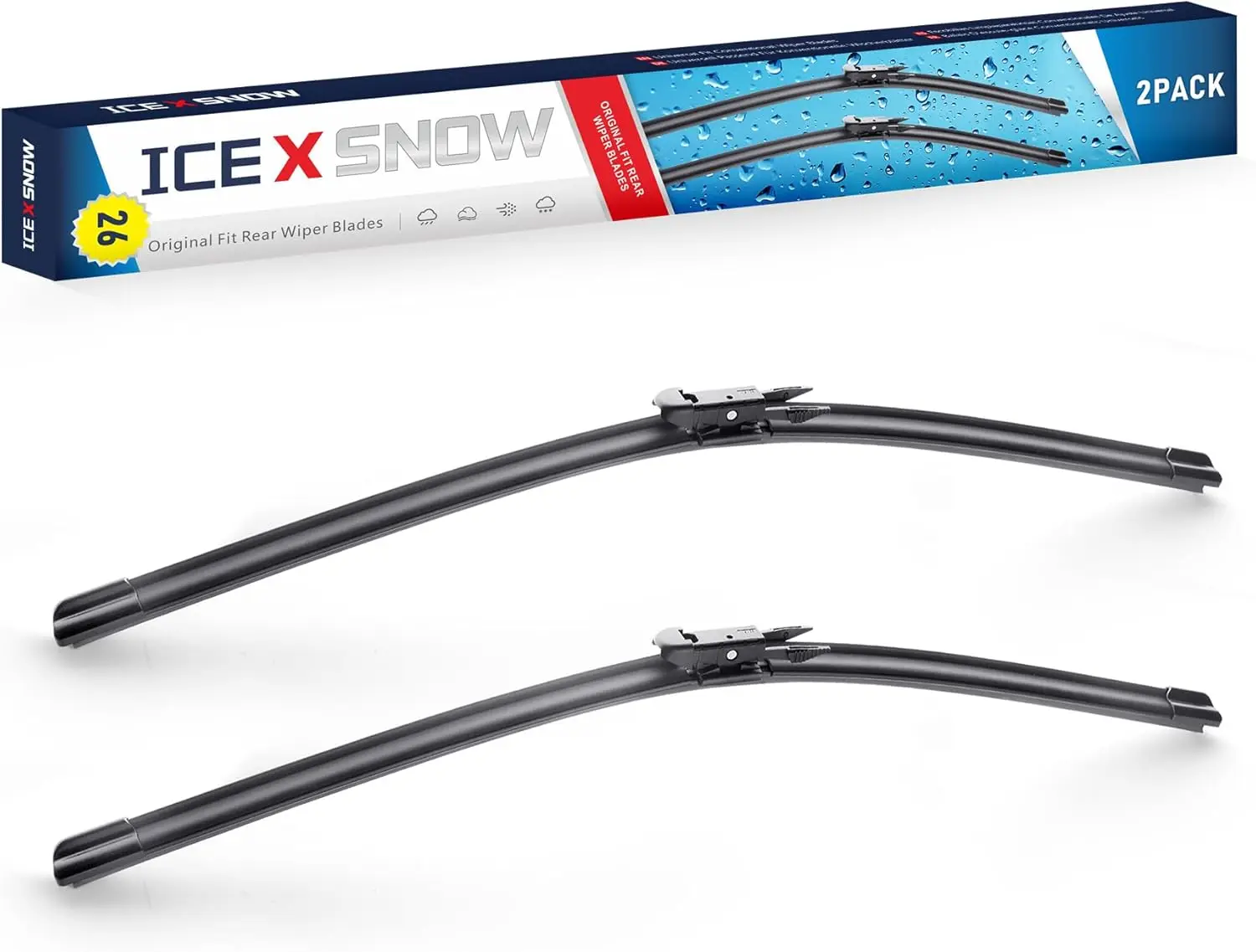 

28" Windshield Wiper Blades for Ford Edge 2020-2015 Escape 2019-2013 Focus 2018-2012 Fusion 2019-2013 with Pinch Tab, Set of 2