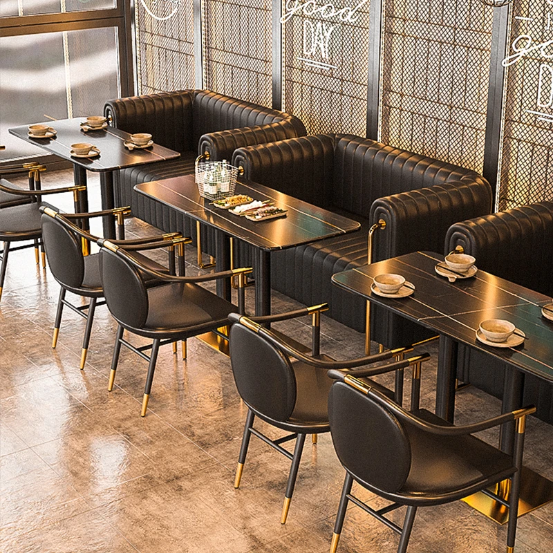 Custom.High الجودة مجموعة اثاث تجاري ستيك مطعم مخصص أريكة جلدية كشك دائم سهلة التنظيف طاولة طعام و
