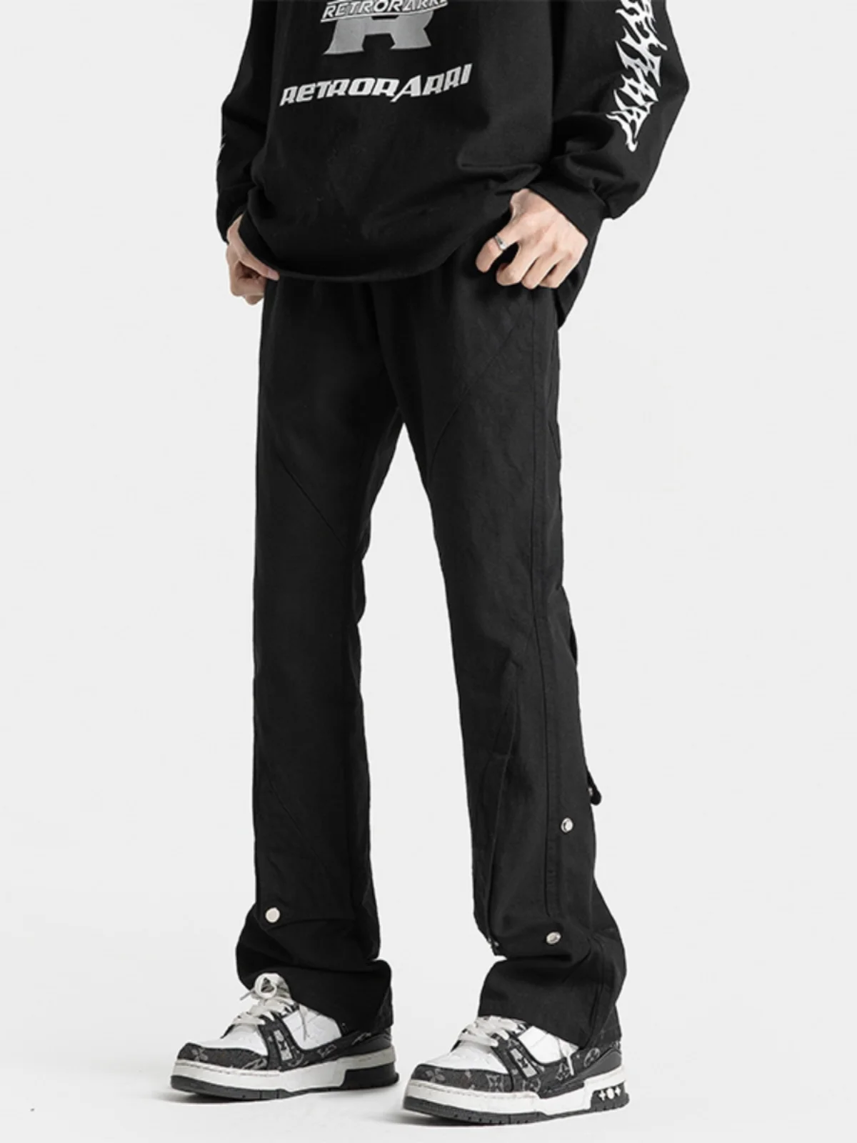

American Vibe High Waist Straight Leg Workwear Pants for Men Autumn Casual Trousers CleanFit Logging Sle Street Cool