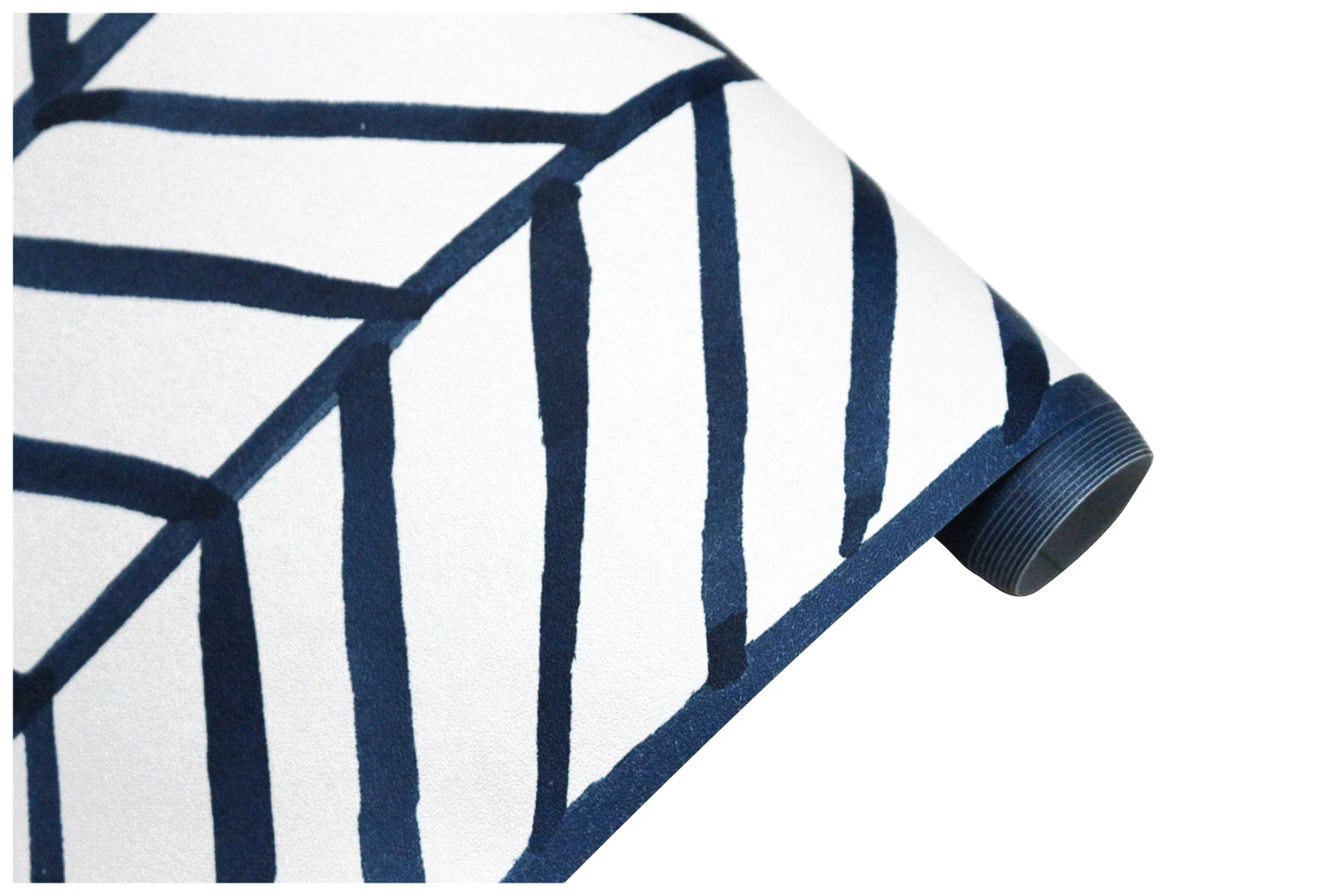 1 Stück moderne Streifen-Tapete zum Abziehen und Aufkleben, blau-weißes Fischgrätenmuster, selbstklebendes Vinyl-Kontaktpapier für Kinderzimmer, Heimdekoration