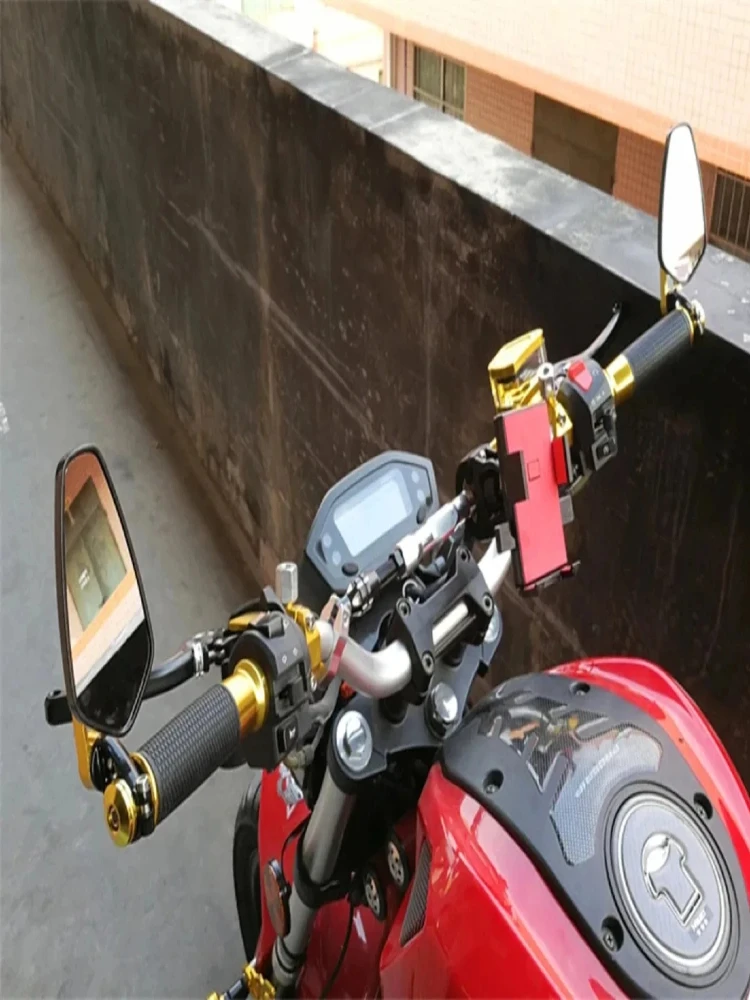 Para lusterek wstecznych motocyklowych 7/8 cala 22mm, uniwersalne lusterka do skuterów montowane na końcach kierownicy, akcesoria do lusterek wstecznych. — 2