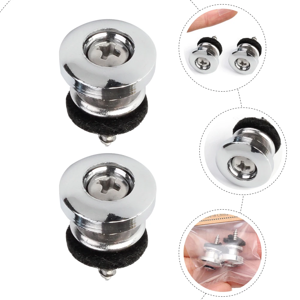 

6 Pcs Guitar Strap Button Lock Pin Non-slip Locking Round Head Buckle Locks Iron
