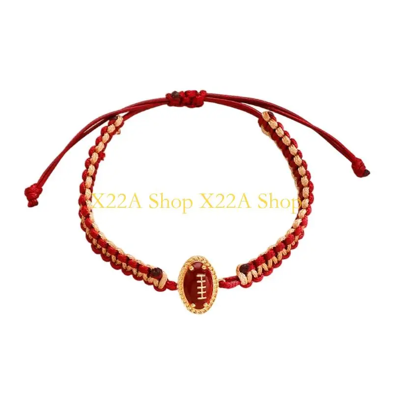 Unique Gift Sporty Woven Bracelet Including Football Volleyball Soccer Ball Motifs Perfect for Loved Ones During Athletic